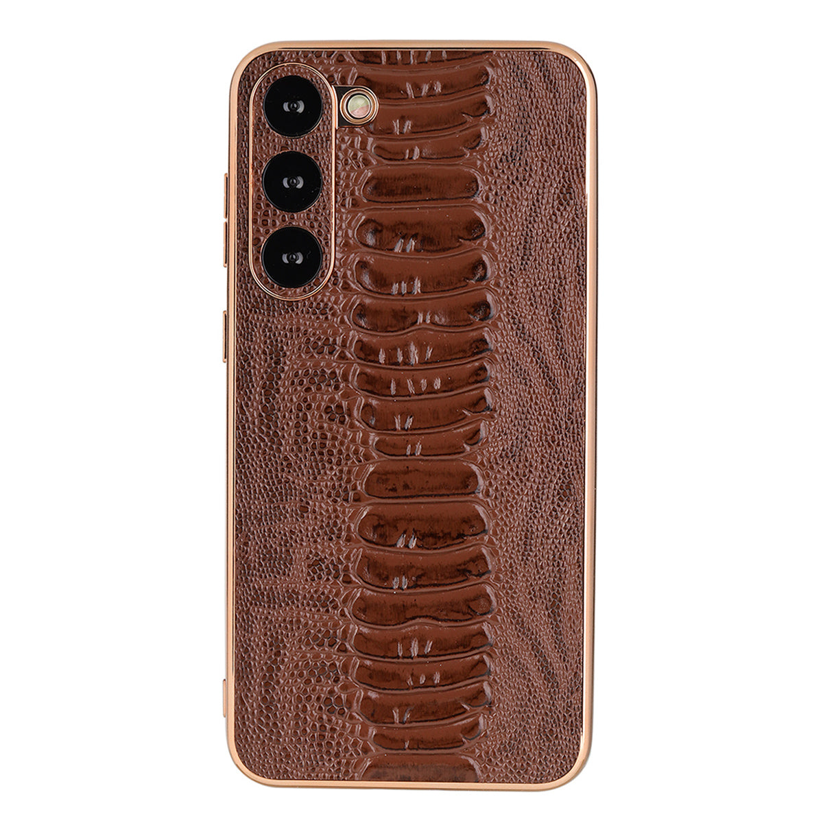 For Samsung Galaxy S23 Crocodile Texture Case Genuine Cow Leather Coated PC TPU Electroplating Cover For Samsung Galaxy S23 Crocodile Texture Case Genuine Cow Leather Coated PC TPU Electroplating Cover